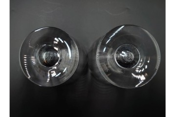 フランス　Baccarat(バカラ)　フロール　波打つラインが美しいグラス5客セット　(R-086456)