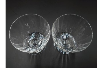 フランス　Baccarat(バカラ)　フロール　波打つラインが美しいグラス5客セット　(R-086456)