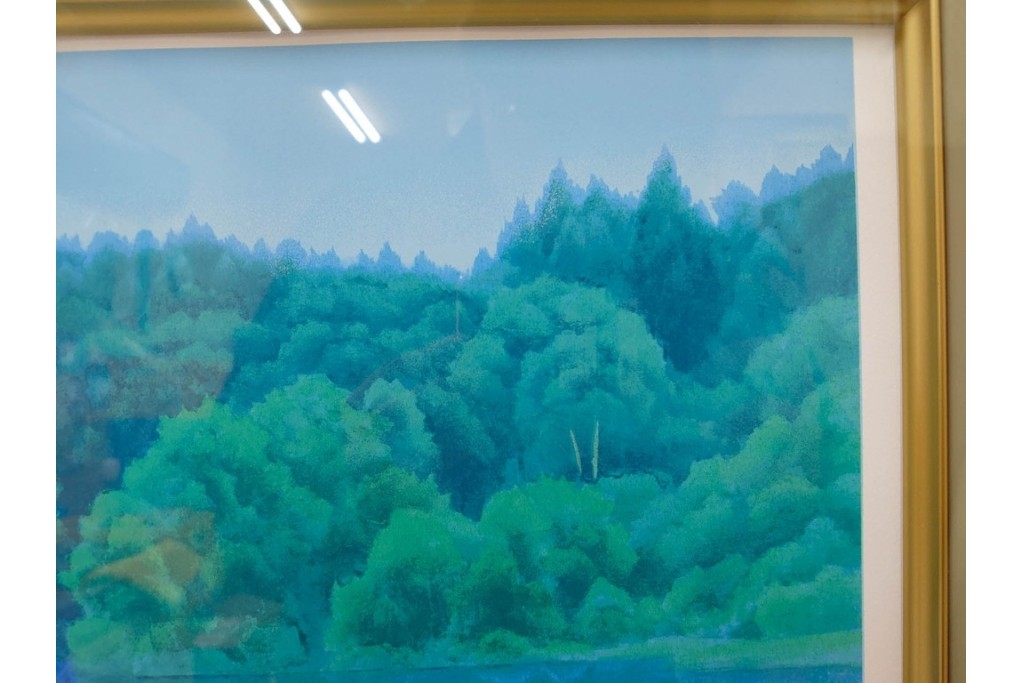 真作　東山魁夷　EA版　「緑映」　透明感ある色彩が魅力のセリグラフ(シルクスクリーン)　外箱付き　(R-086457)