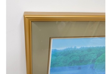 真作　東山魁夷　EA版　「緑映」　透明感ある色彩が魅力のセリグラフ(シルクスクリーン)　外箱付き　(R-086457)