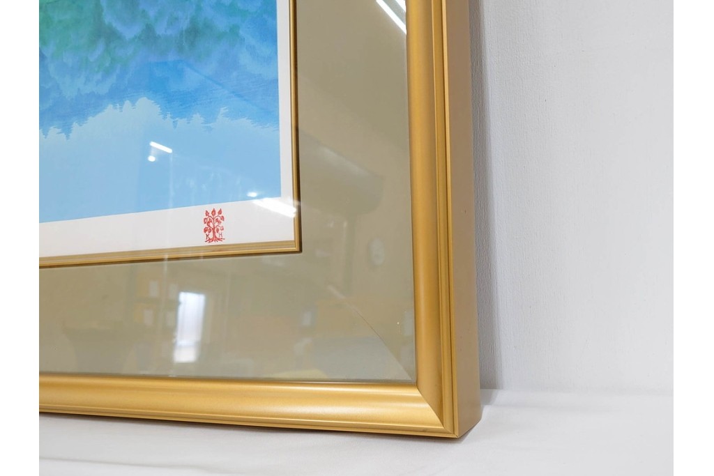 真作　東山魁夷　EA版　「緑映」　透明感ある色彩が魅力のセリグラフ(シルクスクリーン)　外箱付き　(R-086457)