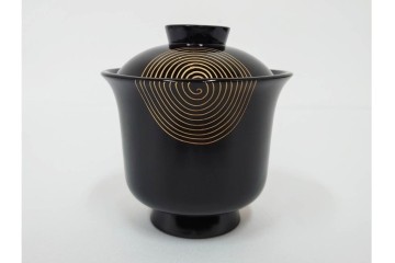 越前塗　祖雅堂　蒔絵が施された小吸椀5点セット　共箱付き　(R-086461)