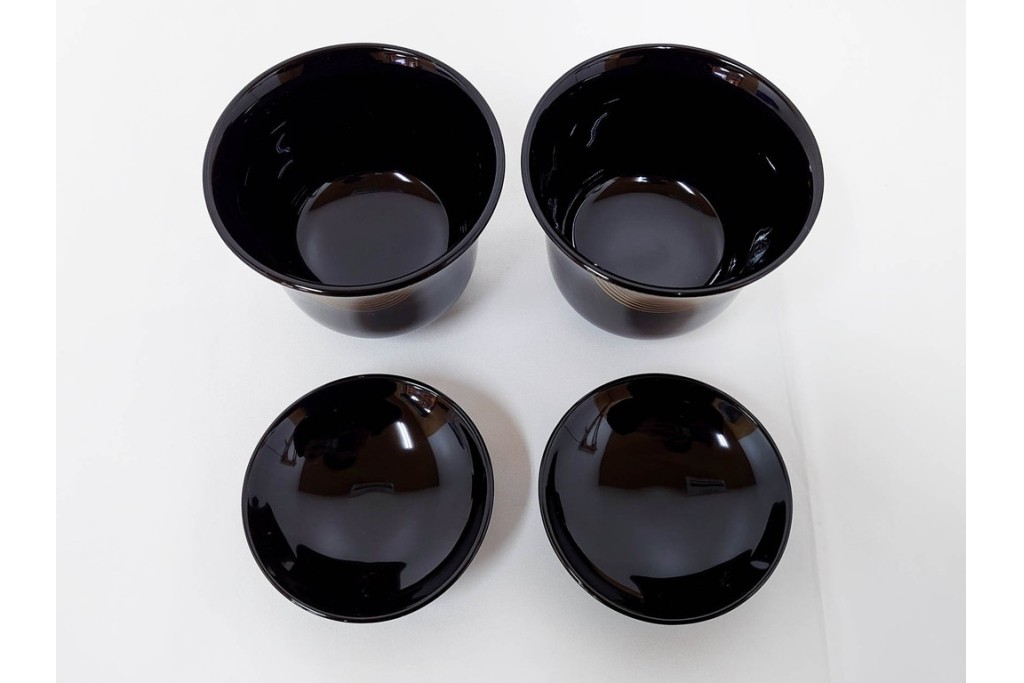 越前塗　祖雅堂　蒔絵が施された小吸椀5点セット　共箱付き　(R-086461)