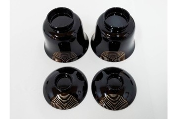 越前塗　祖雅堂　蒔絵が施された小吸椀5点セット　共箱付き　(R-086461)