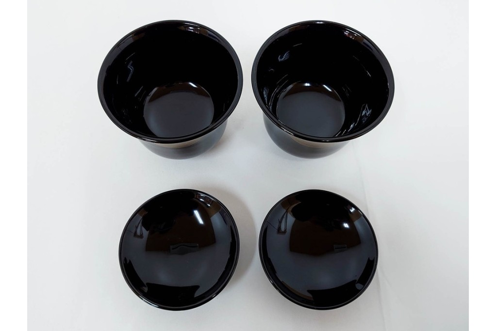 越前塗　祖雅堂　蒔絵が施された小吸椀5点セット　共箱付き　(R-086461)