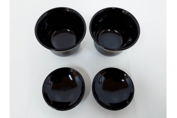 越前塗　祖雅堂　蒔絵が施された小吸椀5点セット　共箱付き　(R-086461)