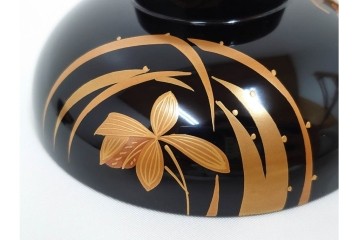 越前塗　蒔絵　花丸紋様が上品な吸物椀5点セット　共箱付き　(R-086462)