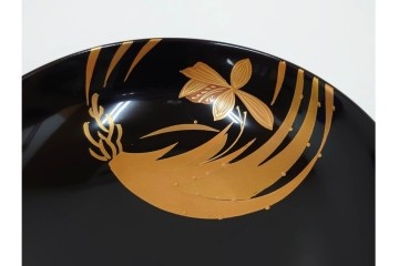 越前塗　蒔絵　花丸紋様が上品な吸物椀5点セット　共箱付き　(R-086462)