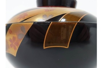 越前塗　蒔絵　本漆に熨斗模様が映える吸物椀5点セット　共箱付き　(R-086463)