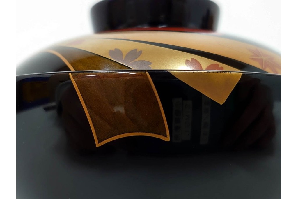 越前塗　蒔絵　本漆に熨斗模様が映える吸物椀5点セット　共箱付き　(R-086463)