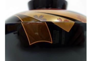 越前塗　蒔絵　本漆に熨斗模様が映える吸物椀5点セット　共箱付き　(R-086463)