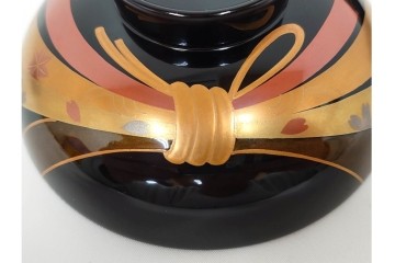 越前塗　蒔絵　本漆に熨斗模様が映える吸物椀5点セット　共箱付き　(R-086463)