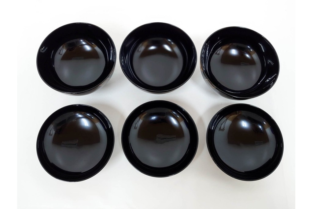 越前塗　蒔絵　本漆に熨斗模様が映える吸物椀5点セット　共箱付き　(R-086463)