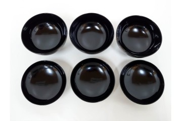 越前塗　蒔絵　本漆に熨斗模様が映える吸物椀5点セット　共箱付き　(R-086463)