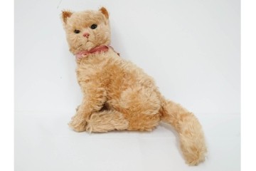 希少!　イギリスヴィンテージ　メリーソート(MERRY THOUGHT)　高さ約34cm　ふわふわの毛並みに癒される猫のぬいぐるみ　(R-086464)