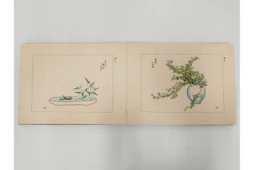昭和2年　審美書院　武田朴陽 著　「御國乃花」　日本の花意匠を題材とした木版画集　春夏秋冬3冊揃+総論・解説のセット　(R-086466)