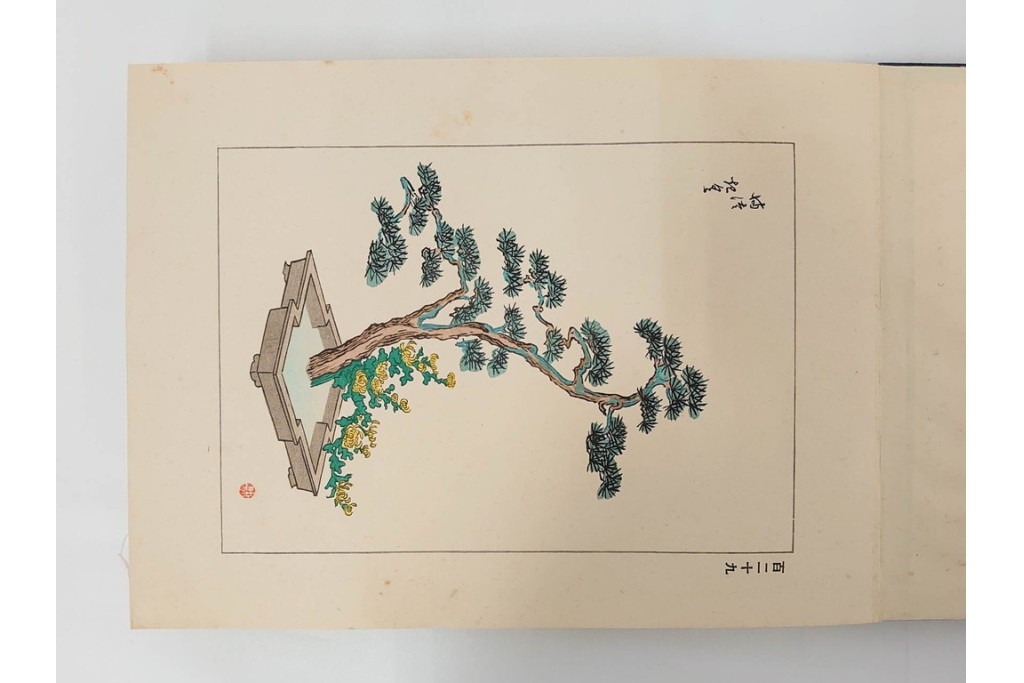 昭和2年　審美書院　武田朴陽 著　「御國乃花」　日本の花意匠を題材とした木版画集　春夏秋冬3冊揃+総論・解説のセット　(R-086466)