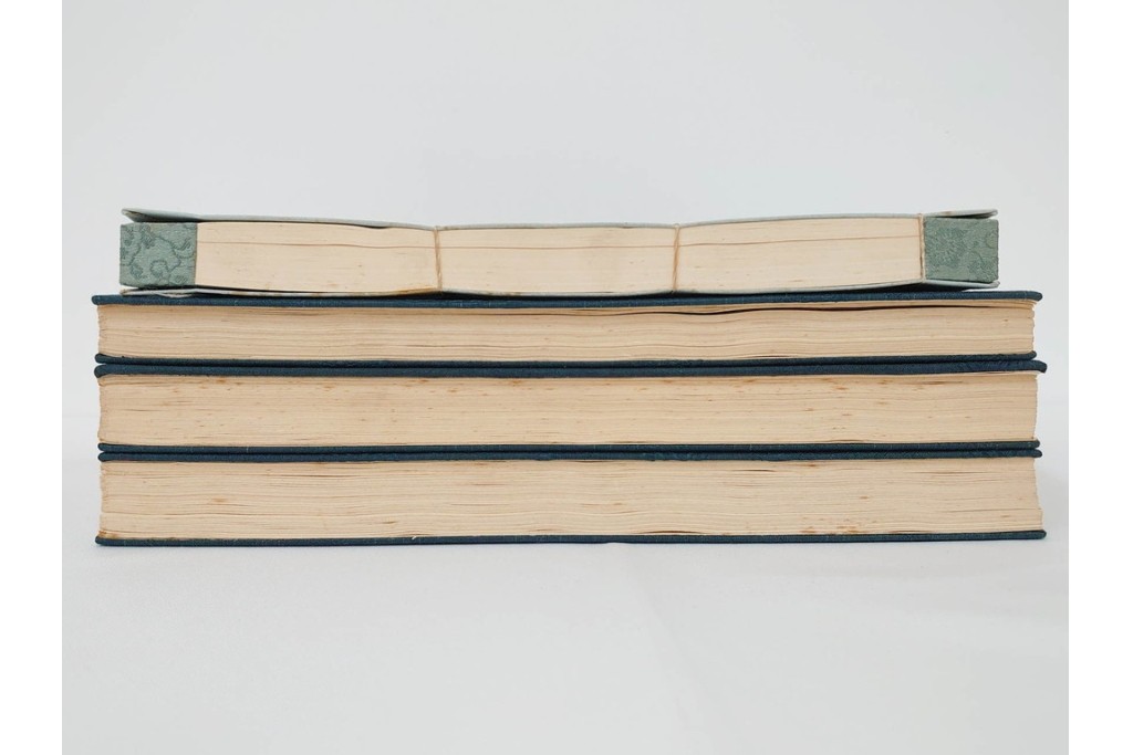 昭和2年　審美書院　武田朴陽 著　「御國乃花」　日本の花意匠を題材とした木版画集　春夏秋冬3冊揃+総論・解説のセット　(R-086466)