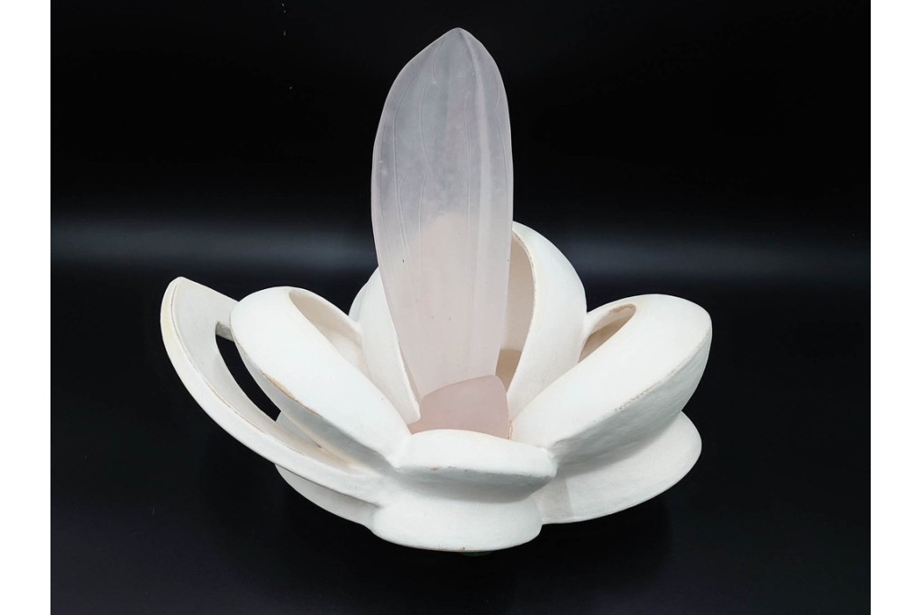 田嶋悦子　「cornucopia 05・Ⅹ・XIV」　有機的なフォルムが印象的なオブジェ　共箱付き　(R-086467)