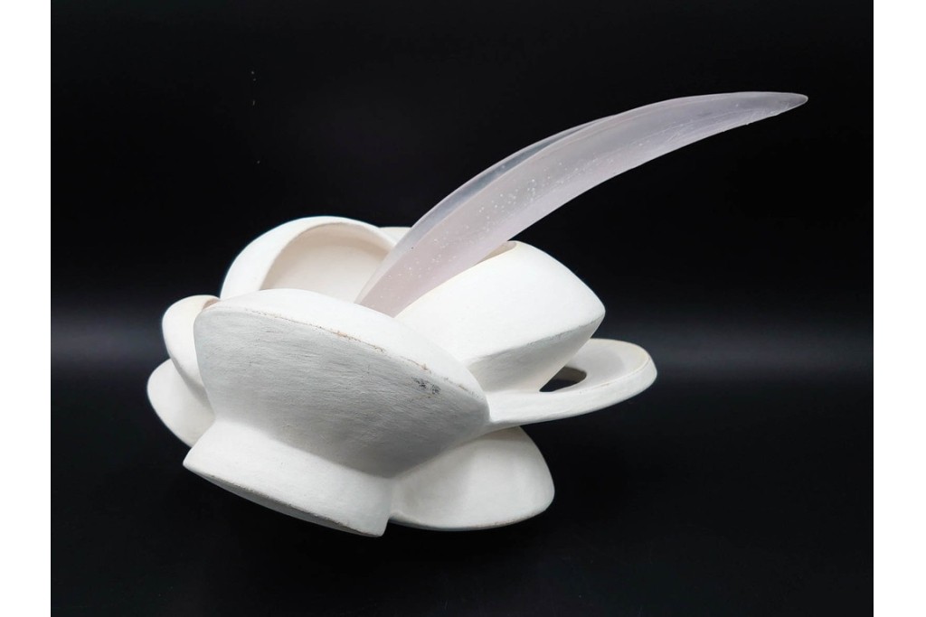 田嶋悦子　「cornucopia 05・Ⅹ・XIV」　有機的なフォルムが印象的なオブジェ　共箱付き　(R-086467)