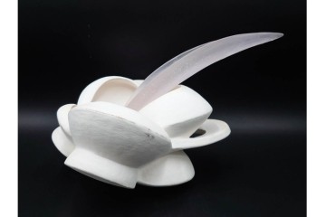 田嶋悦子　「cornucopia 05・Ⅹ・XIV」　有機的なフォルムが印象的なオブジェ　共箱付き　(R-086467)