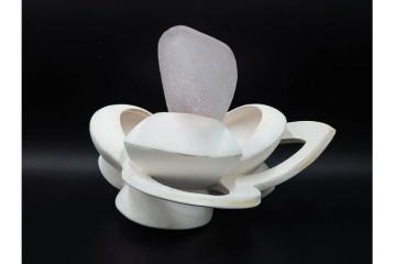 田嶋悦子　「cornucopia 05・Ⅹ・XIV」　有機的なフォルムが印象的なオブジェ　共箱付き　(R-086467)