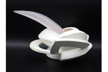 田嶋悦子　「cornucopia 05・Ⅹ・XIV」　有機的なフォルムが印象的なオブジェ　共箱付き　(R-086467)