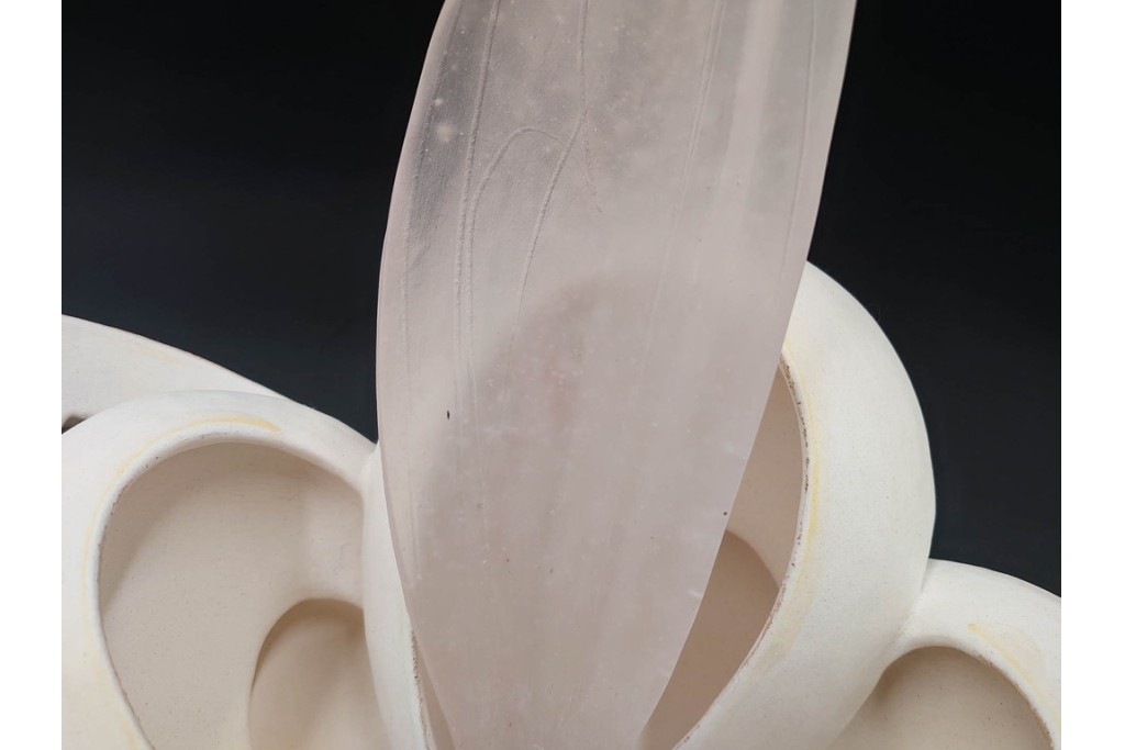 田嶋悦子　「cornucopia 05・Ⅹ・XIV」　有機的なフォルムが印象的なオブジェ　共箱付き　(R-086467)