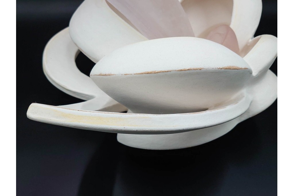 田嶋悦子　「cornucopia 05・Ⅹ・XIV」　有機的なフォルムが印象的なオブジェ　共箱付き　(R-086467)