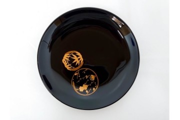 輪島塗　萬砂漆器店謹製　蒔絵が雅な銘々皿10枚セット　共箱付き　(R-086468)