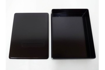 輪島塗　慶塚作　紅葉沈金の文庫(文箱)・朱色が鮮やかなお椀2点のセット　共箱付き　(R-086469)