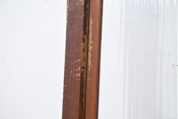 アンティーク建具　昭和初期　漆塗りが施された幅広なモールガラス戸1枚　(R-086473)
