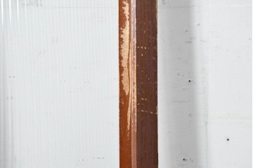 アンティーク建具　昭和初期　漆塗りが施された幅広なモールガラス戸1枚　(R-086473)