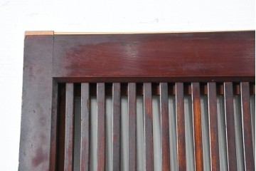 アンティーク建具　昭和初期　端正な縦格子が美しいガラス入り格子蔵戸1枚　(R-086477)