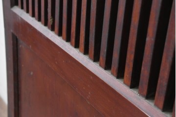 アンティーク建具　昭和初期　端正な縦格子が美しいガラス入り格子蔵戸1枚　(R-086477)