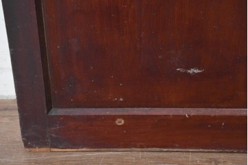 アンティーク建具　昭和初期　端正な縦格子が美しいガラス入り格子蔵戸1枚　(R-086477)