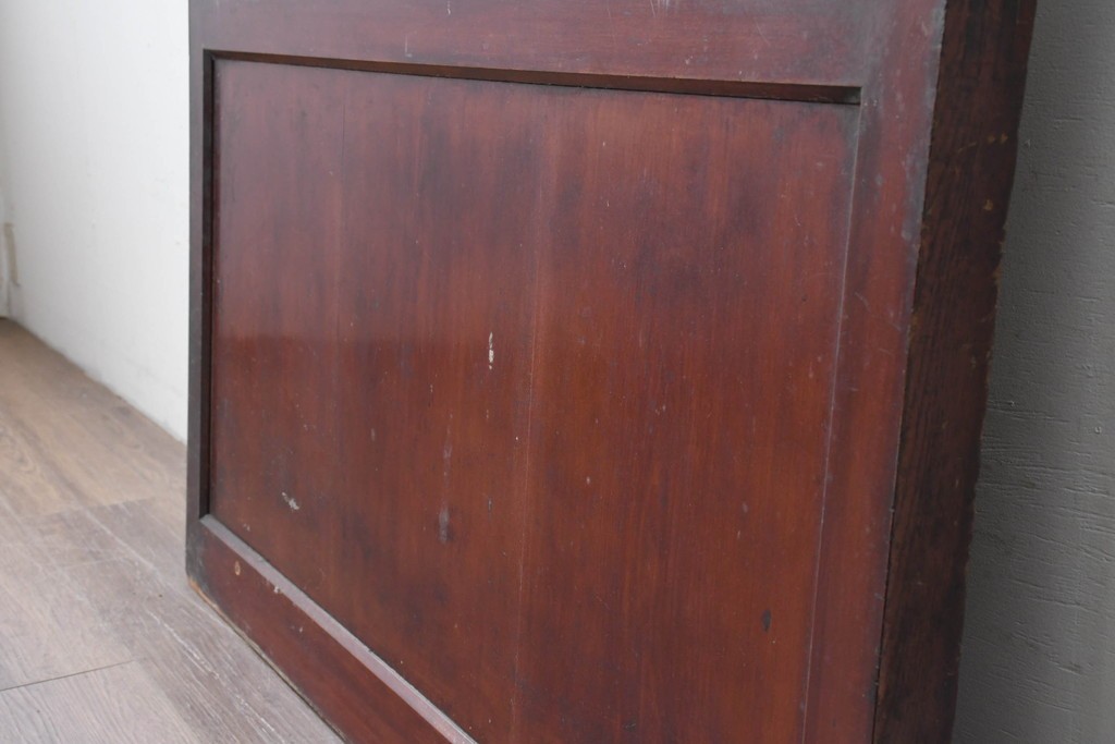 アンティーク建具　昭和初期　端正な縦格子が美しいガラス入り格子蔵戸1枚　(R-086477)