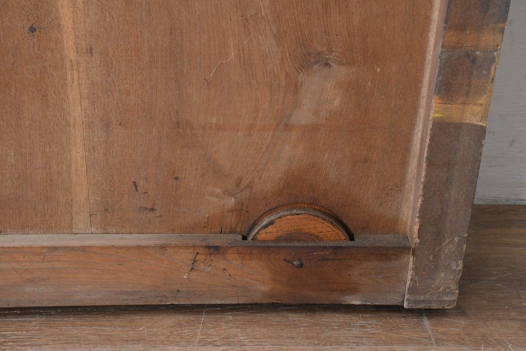 アンティーク建具　昭和初期　端正な縦格子が美しいガラス入り格子蔵戸1枚　(R-086477)