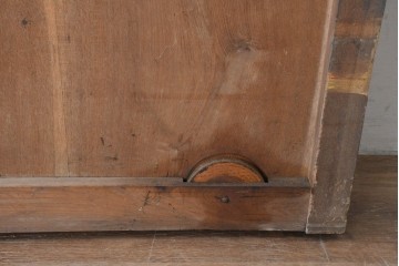 アンティーク建具　昭和初期　端正な縦格子が美しいガラス入り格子蔵戸1枚　(R-086477)