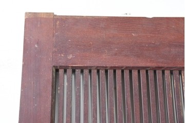 アンティーク建具　明治から大正期　総欅(ケヤキ)材　格子と金具が目を引く蔵戸1枚　(R-086478)
