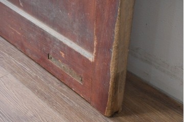 アンティーク建具　明治から大正期　総欅(ケヤキ)材　格子と金具が目を引く蔵戸1枚　(R-086478)