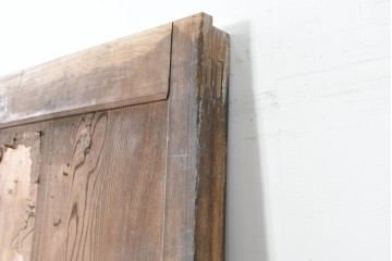 アンティーク建具　明治から大正期　欅(ケヤキ)材　立派な上手金具と木味が目を引く蔵戸1枚　(R-086479)