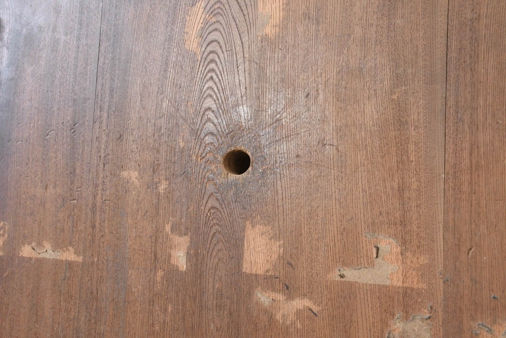 アンティーク建具　明治から大正期　欅(ケヤキ)材　立派な上手金具と木味が目を引く蔵戸1枚　(R-086479)