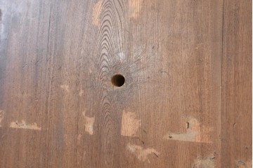 アンティーク建具　明治から大正期　欅(ケヤキ)材　立派な上手金具と木味が目を引く蔵戸1枚　(R-086479)