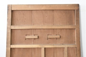 アンティーク建具　明治から大正期　欅(ケヤキ)材　立派な上手金具と木味が目を引く蔵戸1枚　(R-086479)