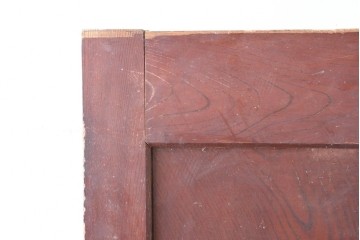 アンティーク建具　明治から大正期　総欅(ケヤキ)材　漆塗り　上手金具が目を引く小振りな蔵戸1枚　(R-086480)