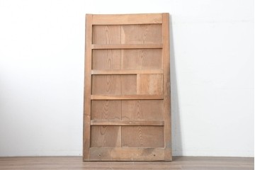 アンティーク建具　明治から大正期　総欅(ケヤキ)材　漆塗り　上手金具が目を引く小振りな蔵戸1枚　(R-086480)