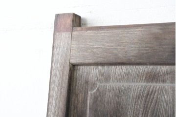 アンティーク建具　明治から大正期　総欅(ケヤキ)材　欅の木目が引き立つ小振りな門扉2枚(1対)セット　(R-086481)