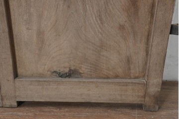 アンティーク建具　明治から大正期　総欅(ケヤキ)材　欅の木目が引き立つ小振りな門扉2枚(1対)セット　(R-086481)