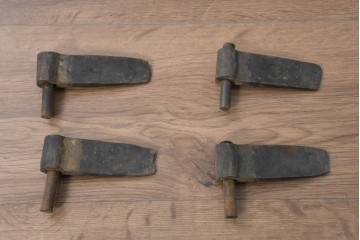 アンティーク建具　明治から大正期　総欅(ケヤキ)材　欅の木目が引き立つ小振りな門扉2枚(1対)セット　(R-086481)